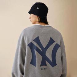 NEW ERA MLB复古运动场系列宽松圆领长袖套头卫衣男女同款情侣款