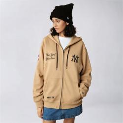 NEW ERA MLB纽约洋基队宽松连帽拉链长袖卫衣时尚百搭外套男女潮