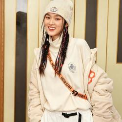 NEW ERA 字母印花纯色百搭半高领长袖立领卫衣男女同款情侣款