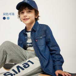 Levi's 童装男童牛仔衬衫春秋季中大童长袖衬衣儿童打底牛仔上衣