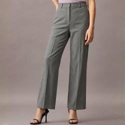 Massimo Dutti 女式高腰百搭时尚条纹气质休闲直筒长裤