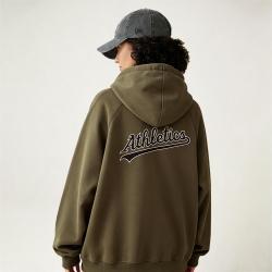 NEW ERA MLB复古学院俱乐部系列拉链宽松长袖连帽卫衣外套男女潮