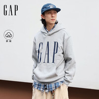 Gap 男女装2026早秋潮流logo印花抓绒连帽宽松卫衣 灰色 L