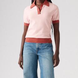 Levi's 李维斯春夏女士修身时尚气质法式黑色POLO衫A8892