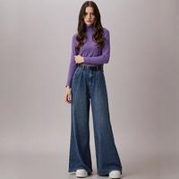 限尺码:Massimo Dutti 女士时尚露肩休闲垫肩舒适宽松高领针织衫