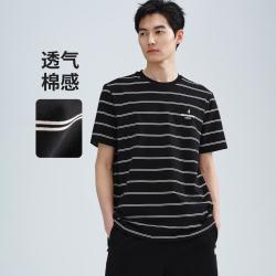 navigare 意大利小帆船 夏季圆领打底上衣时尚条纹短袖t恤男
