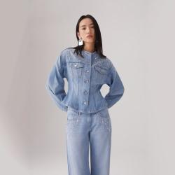 Levi's 李维斯女士修身束腰鱼尾牛仔夹克外套003HO