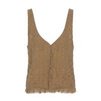 Massimo Dutti 美拉德风肌理皱褶无袖背心外搭上衣女式衬衫
