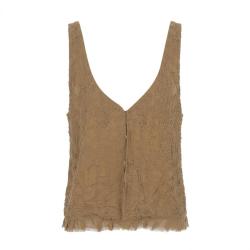 Massimo Dutti 美拉德风肌理皱褶无袖背心外搭上衣女式衬衫