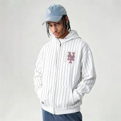 NEW ERA MLB连帽卫衣男女休闲百搭条纹卫衣外套潮