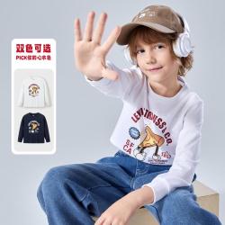 Levi's 童装男童长袖T恤中大童长T学院风印花打底衫设计儿童长T