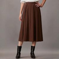 Massimo Dutti 褶皱A字半身裙高腰显瘦复古文艺风