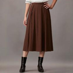 Massimo Dutti 褶皱A字半身裙高腰显瘦复古文艺风