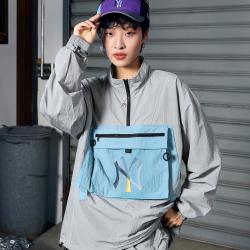 NEW ERA 春夏潮牌MLB NY撞色休闲套头夹克男女情侣款梭织运动外套潮