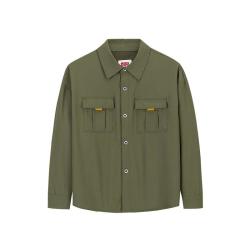 Levi's 童装男童衬衫长袖开襟外套纯色儿童开衫上衣