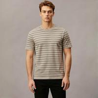 限尺码：Massimo Dutti 男式时尚潮流简约条纹百搭纯棉短袖套头T恤日常休闲