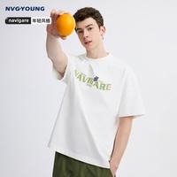 navigare [纯棉]小帆船2026夏季新款潮流休闲T恤白色男士短袖上衣