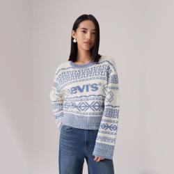 Levi's 李维斯女士宽松刺绣短款休闲针织衫毛衣0051M