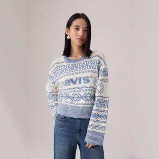 Levi's 李维斯女士宽松刺绣短款休闲针织衫毛衣0051M