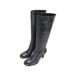 Massimo Dutti 女士圆头粗跟高跟百搭不过膝高筒气质长靴