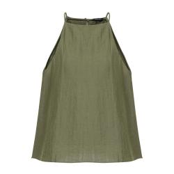 Massimo Dutti 极简风宽松随性挂脖气质亚麻女式衬衫