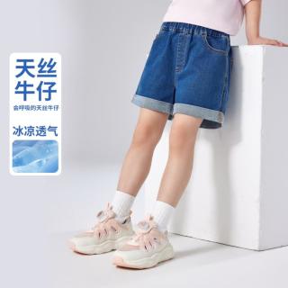 Levi's 女童天丝牛仔短裤李维斯童装夏季中大童百搭牛仔裤舒适儿童裤子