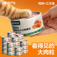 网易严选 猫湿粮零食浓汤大口肉罐头鸡肉+三文鱼 85g*24罐