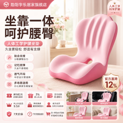 勋阳宇乐 坐垫靠背护腰一体尾椎减压座垫 双粉拼色