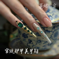 宫廷风护甲美甲钻网红新款熹妃回宫奢华美甲款式材料包指甲装饰品