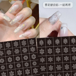 雪花贴纸美甲喷绘贴纸新款雪花贴纸圣诞法式美甲饰品美甲贴纸