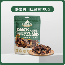 Meatyway 爵宴爵宴狗磨牙零食无添加鸭肉卷甘薯训练奖励肉干100g
