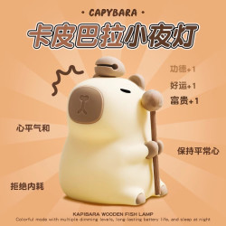 卡皮巴拉小夜灯硅胶拍拍灯充电卧室睡眠喂奶柔光床头伴睡儿童礼物