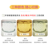 佳宝莉源 led灯条灯带220v客厅家用吊顶三色软灯条户外超亮长条条防水线灯