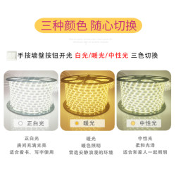 佳宝莉源 led灯条灯带220v客厅家用吊顶三色软灯条户外超亮长条条防水线灯