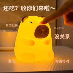 硅胶拍拍灯卡皮巴拉小夜灯卧室床头宿舍睡眠灯氛围灯生日礼物女孩