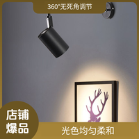 LED长杆射灯明装伸缩吊杆射灯展会展览侧装照画射灯墙壁式导轨灯