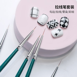 CICK日系美甲超细拉线笔光疗彩绘画花勾线专用笔刷5支工具套装