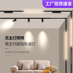全光谱磁吸轨道灯嵌入式明装LED客厅格栅格栅灯轨道灯无主灯射灯