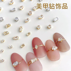 CY网红新款高闪水滴马眼爪钻锆石饰品仙女款美甲饰品指甲钻锆石钻