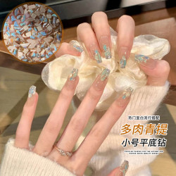 美甲饰品清透迷你小号平底多肉青提蓝混装K9美甲钻超闪平底钻