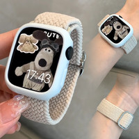 新款弹力编织滑扣可调节iwatch表带适用于AppleWatchs987SE男女款