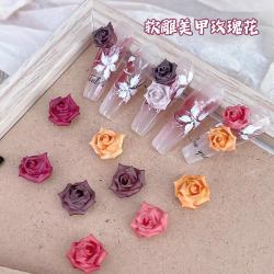 KaSi 美甲软雕玫瑰饰品山茶花雕花流行指甲仿真装饰混合唯美小清新
