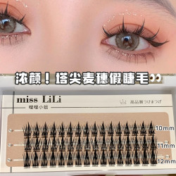 塔尖麦穗假睫毛女自然仿真单簇分段式羽扇仙子眼睫毛