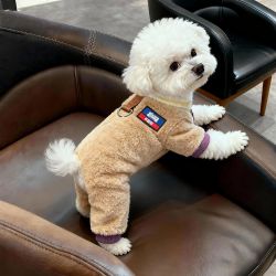 阿莫尔 狗狗衣服冬季带牵引扣加厚保暖泰迪比熊小型犬宠物猫咪四脚绒衣
