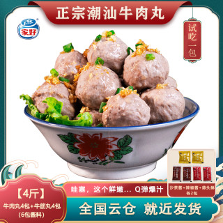 牛丸少爷家好正宗潮汕牛肉丸牛筋丸子250g*8火锅丸料组合BESTHOME