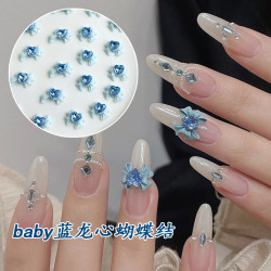 CY 混装美甲饰品爆款甜心baby蓝蝴蝶结龙心蝴蝶结爱心钻美甲钻