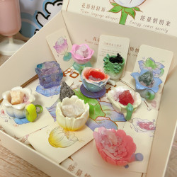 如沐花间水晶盲盒树脂带扩香石寓意摆件