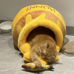 阿莫尔 猫窝四季通用猫床狗窝猫咪半封闭式安全感窝睡窝躲避屋宠物窝睡觉
