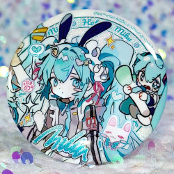 现货兔兔派对初音未来同人谷子miku吧唧徽章钥匙扣方卡