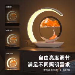 七夕情人节礼物送女生女朋友流沙护眼床头3D沙漏摆件氛围实用夜灯